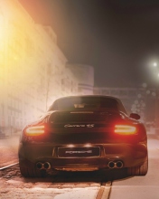 Fondo de pantalla Black Porsche Carrera At Night 176x220