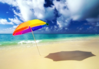 Rainbow Umbrella Background for Android, iPhone and iPad