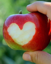 Das Heart On Apple Wallpaper 176x220
