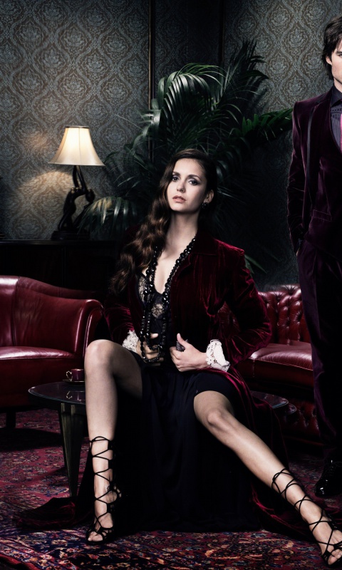 Обои Nina Dobrev in The Vampire Diaries 480x800