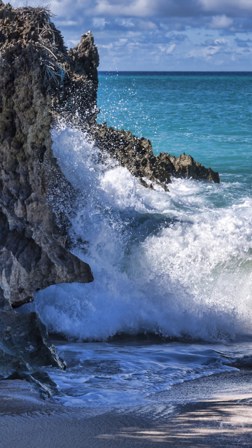 Rocks And Ocean Waves screenshot #1 360x640