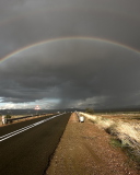 Double Rainbow And Road wallpaper 128x160