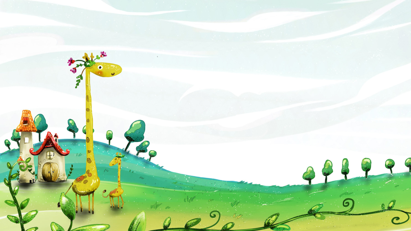 Screenshot №1 pro téma Giraffe World 1600x900