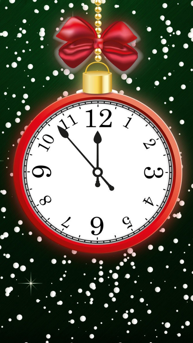 Обои Happy New Year Clock 640x1136