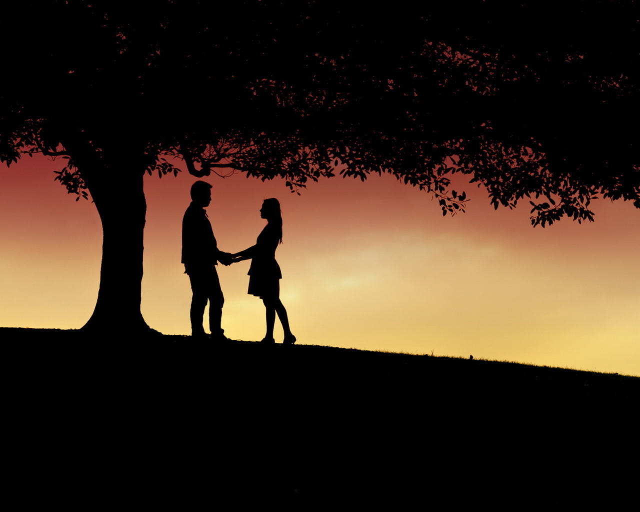 Обои Romantic Silhouettes 1280x1024