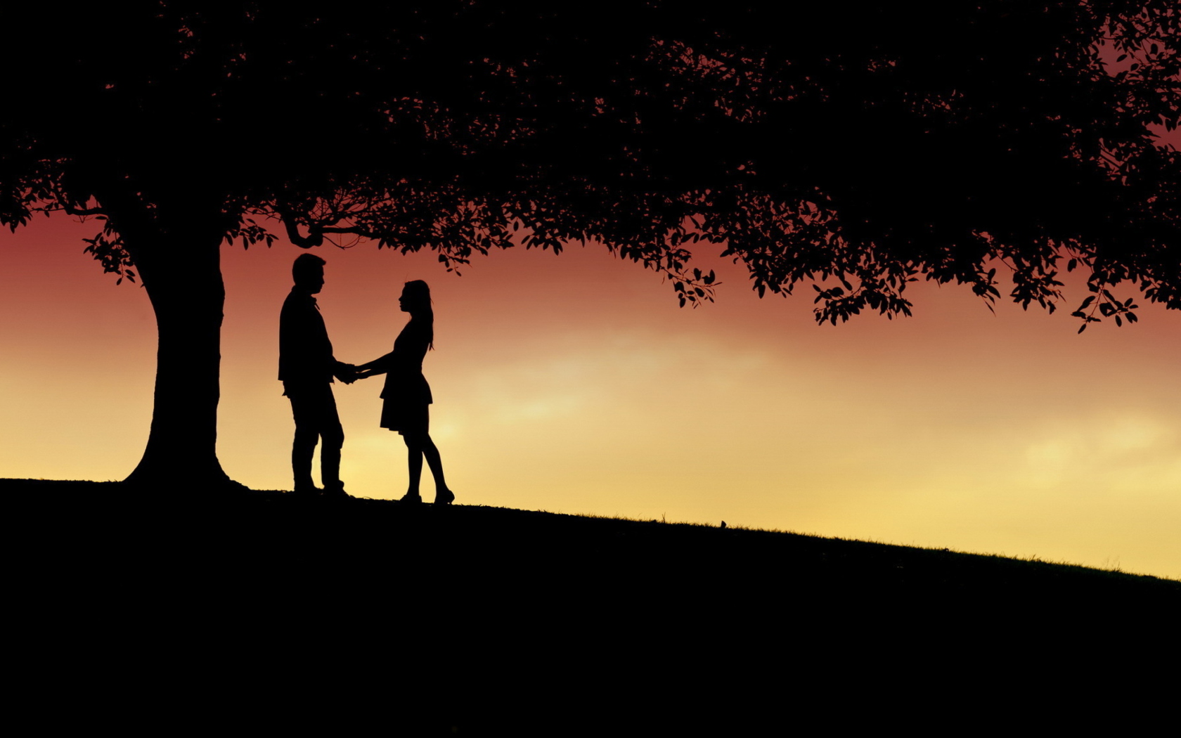 Das Romantic Silhouettes Wallpaper 1680x1050