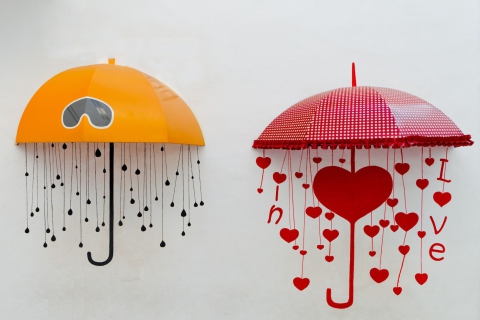 Das Love Umbrella Wallpaper 480x320