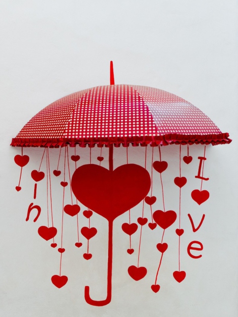 Love Umbrella wallpaper 480x640