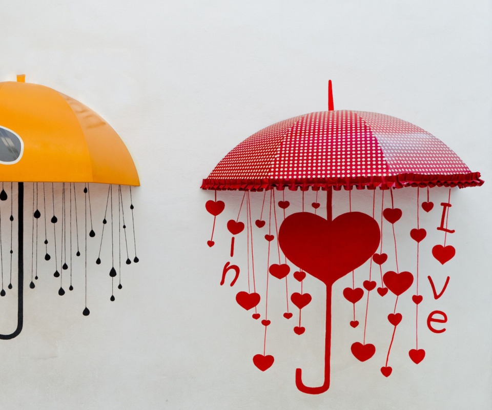 Das Love Umbrella Wallpaper 960x800