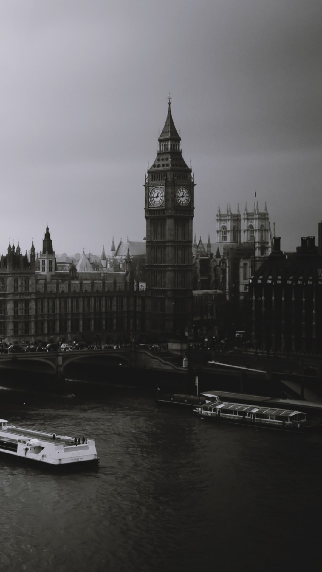 Обои London City Black And White 1080x1920