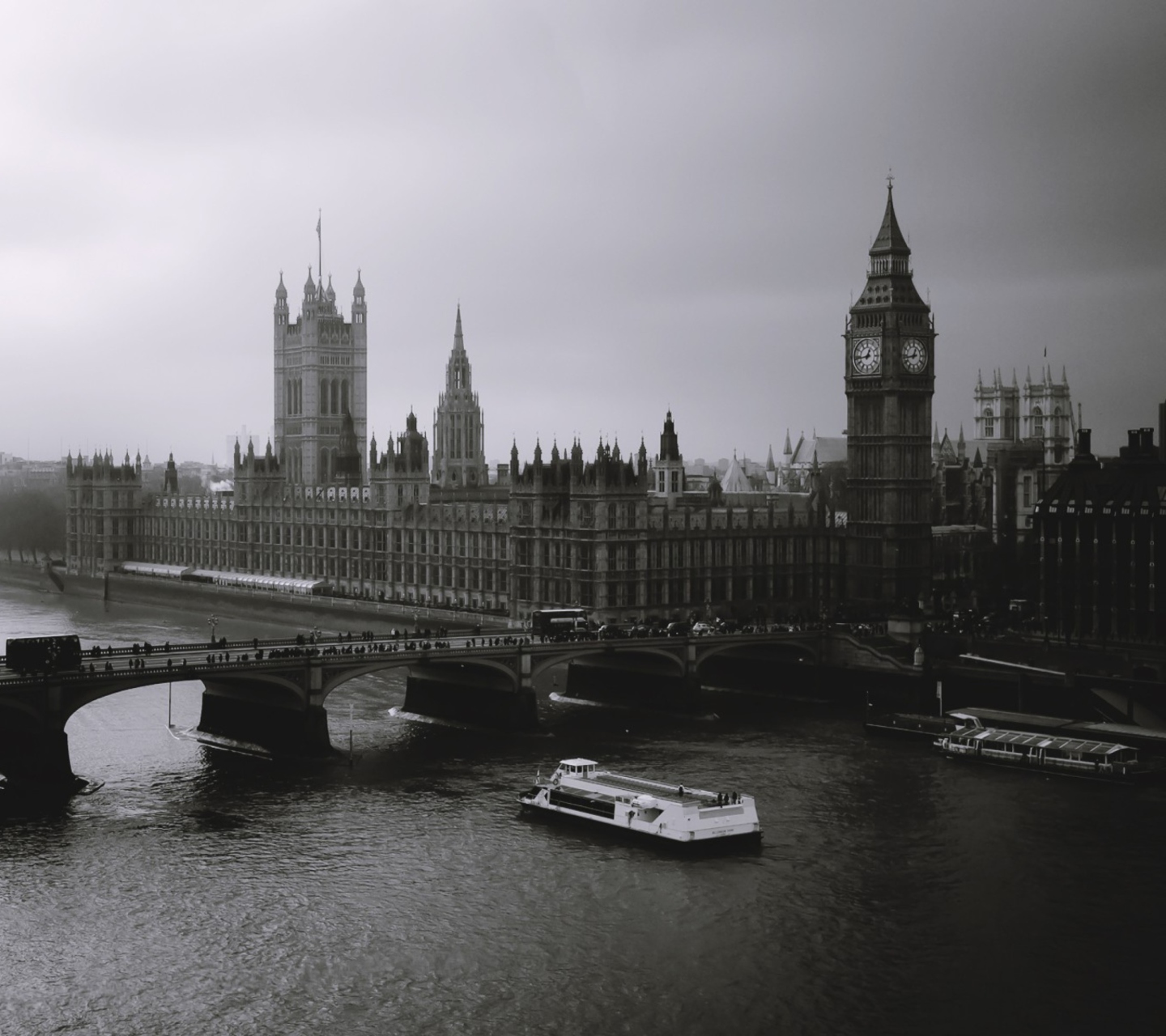 Fondo de pantalla London City Black And White 1440x1280