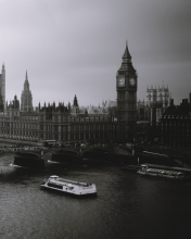 Das London City Black And White Wallpaper 176x220