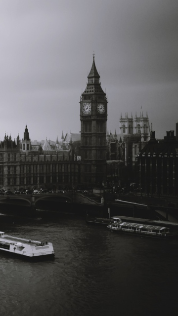 Das London City Black And White Wallpaper 360x640