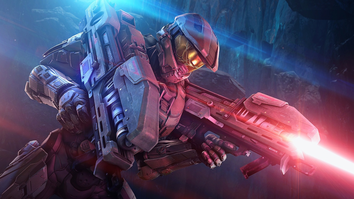 Master Chief in Halo Game wallpaper 1366x768
