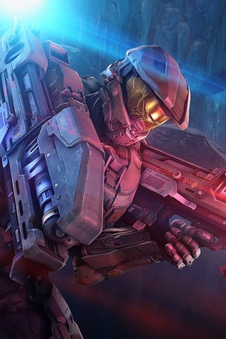 Master Chief in Halo Game wallpaper 320x480