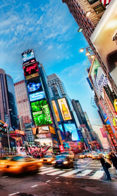 Times Square New York wallpaper 480x800