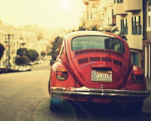 Fondo de pantalla Vintage Red Volkswagen Beetle 220x176