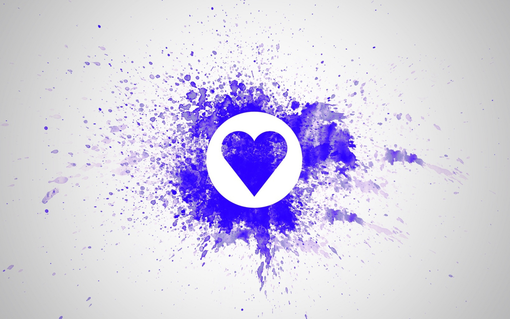 Das Blue Heart Splash Wallpaper 1680x1050
