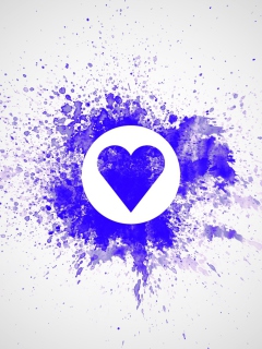 Das Blue Heart Splash Wallpaper 240x320