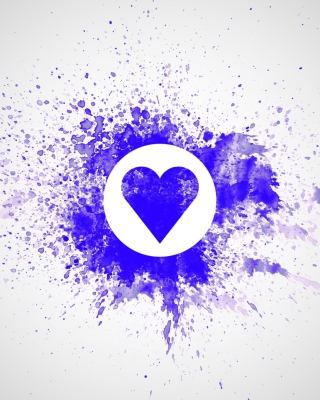 Kostenloses Blue Heart Splash Wallpaper für Nokia Asha 308