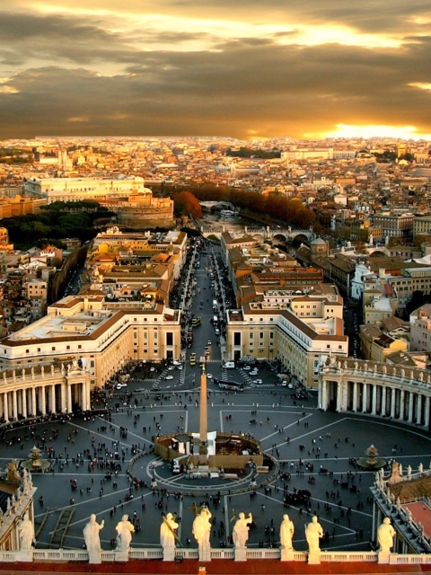 St. Peter's Square in Rome wallpaper 480x640