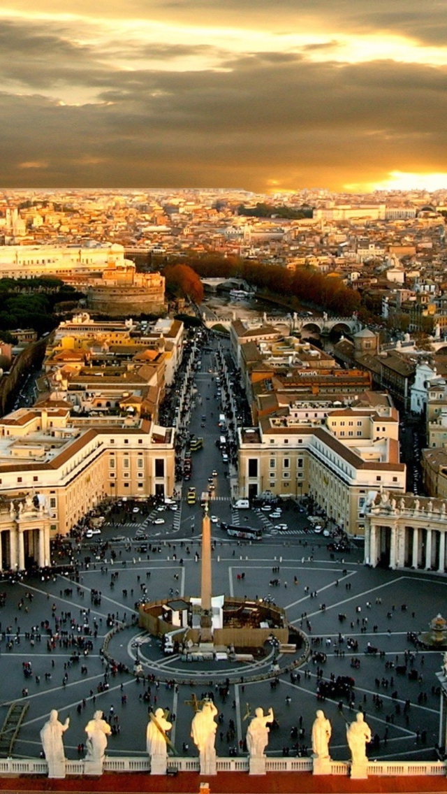 Das St. Peter's Square in Rome Wallpaper 640x1136