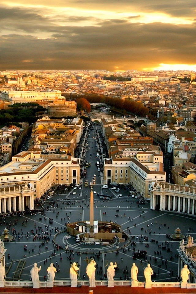 Fondo de pantalla St. Peter's Square in Rome 640x960