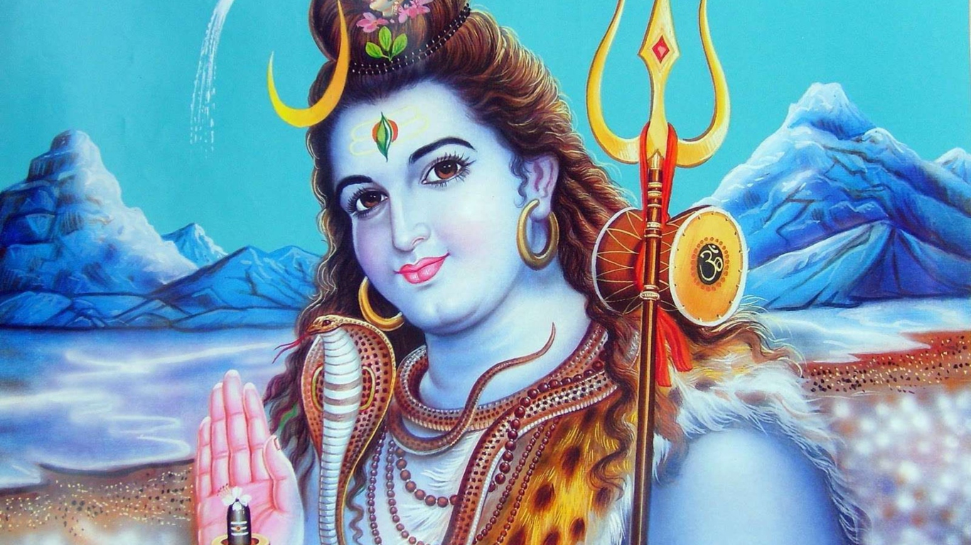 Обои Lord Shiva God 1366x768