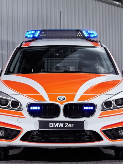 Fondo de pantalla BMW 2 Police Car 480x640