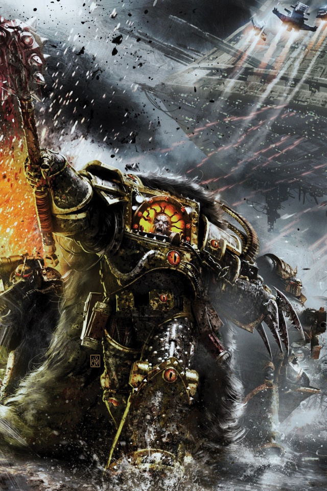 Fondo de pantalla Battle Barg in Horus Heresy War, Warhammer 40K 640x960