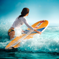 Das Surfing Girl Wallpaper 208x208