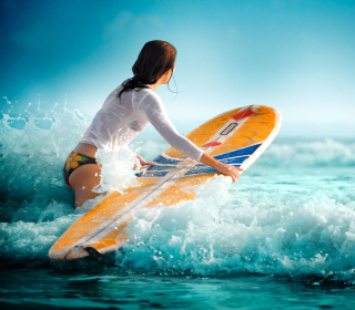 Surfing Girl papel de parede para celular para 128x128