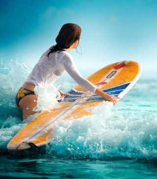 Surfing Girl - Obrázkek zdarma pro 240x400