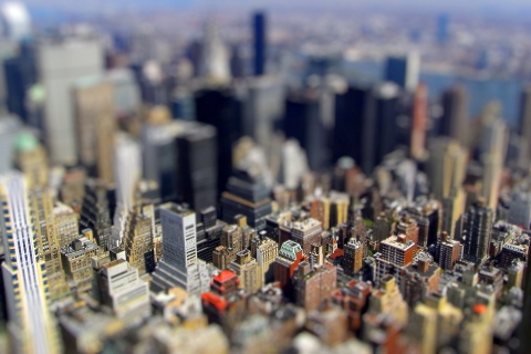 Fondo de pantalla Tilt-Shift New York City 480x320