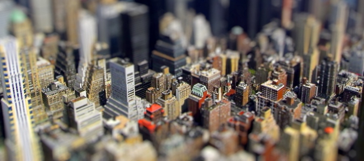 Fondo de pantalla Tilt-Shift New York City 720x320