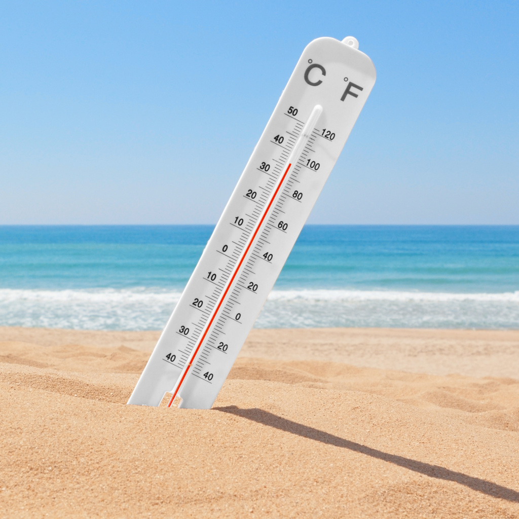 Обои Thermometer on Beach 1024x1024