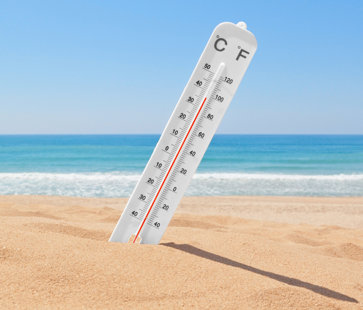 Das Thermometer on Beach Wallpaper 1200x1024