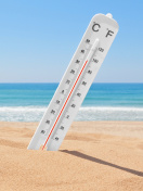 Fondo de pantalla Thermometer on Beach 132x176