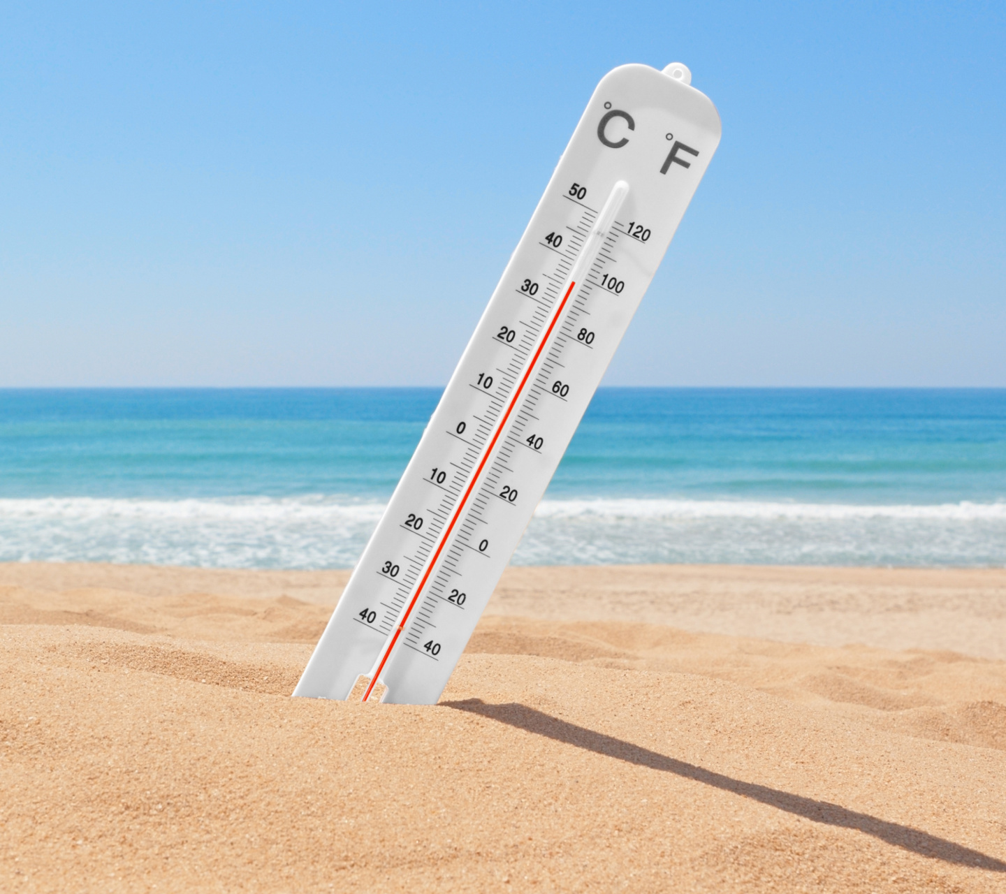 Thermometer on Beach wallpaper 1440x1280