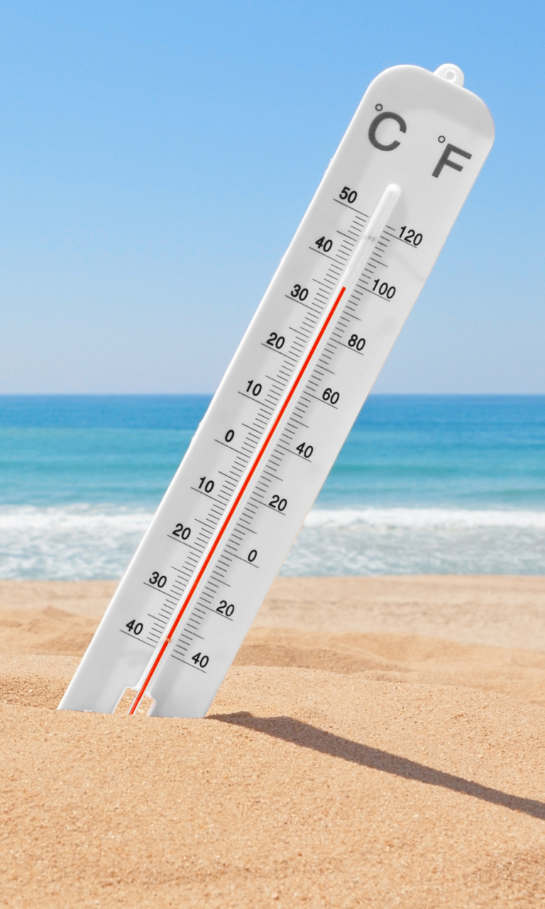 Sfondi Thermometer on Beach 768x1280