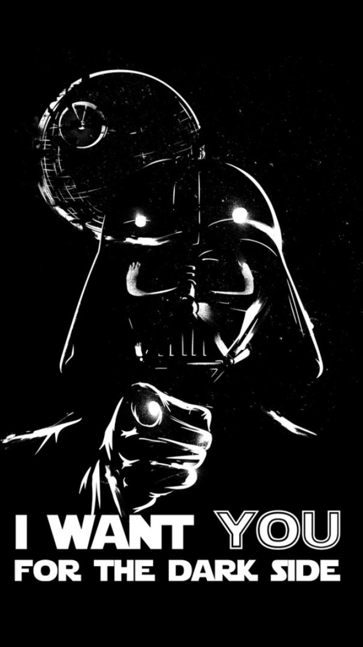 Обои Darth Vader's Dark Side 750x1334