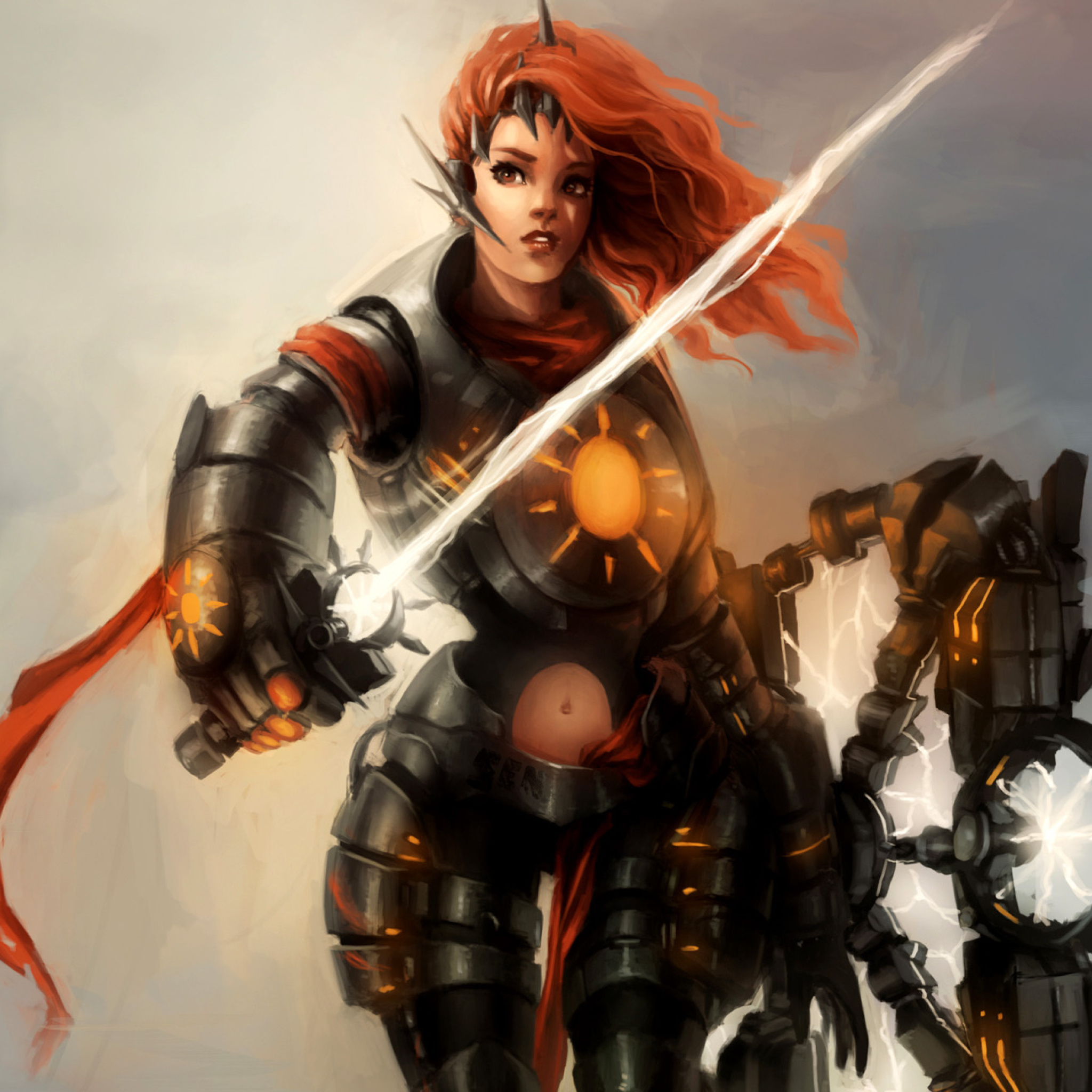 Обои Warrior  Woman with Sword 2048x2048