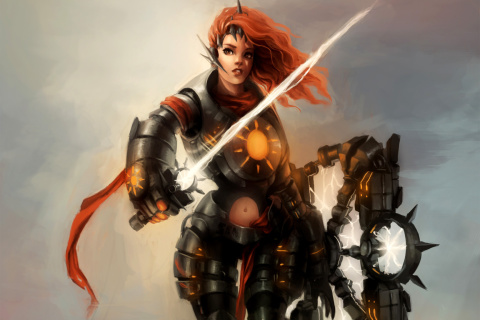 Fondo de pantalla Warrior  Woman with Sword 480x320