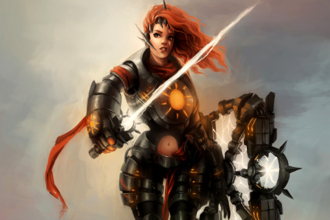 Обои Warrior  Woman with Sword 480x320