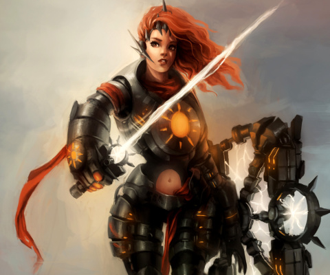 Sfondi Warrior  Woman with Sword 480x400