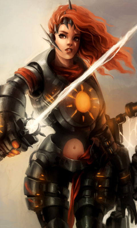 Warrior  Woman with Sword wallpaper 480x800