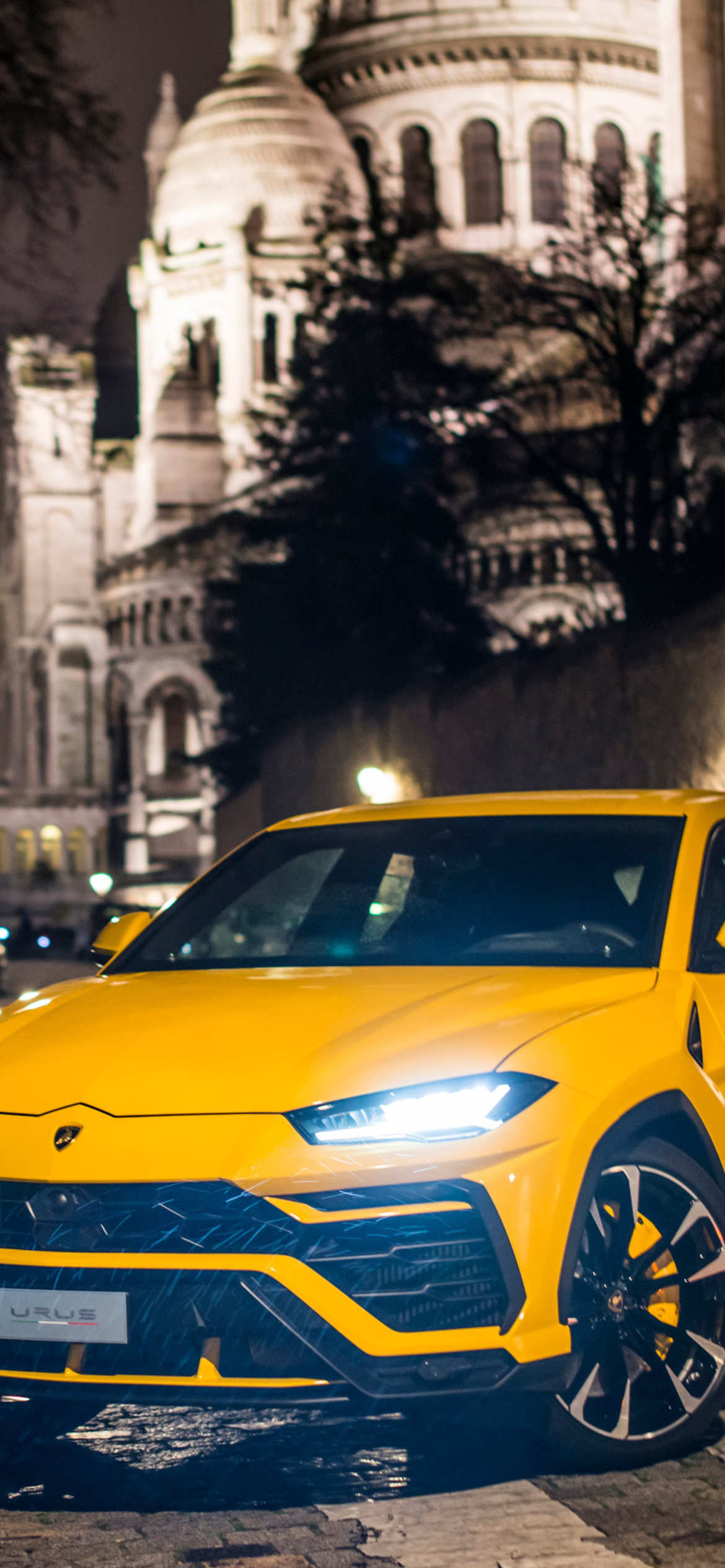 Yellow Lamborghini Urus Super SUV wallpaper 1170x2532