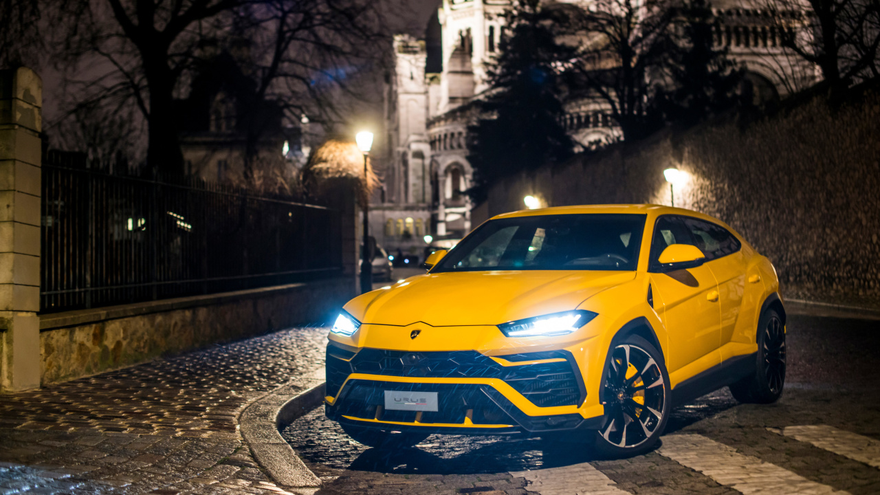 Yellow Lamborghini Urus Super SUV wallpaper 1280x720