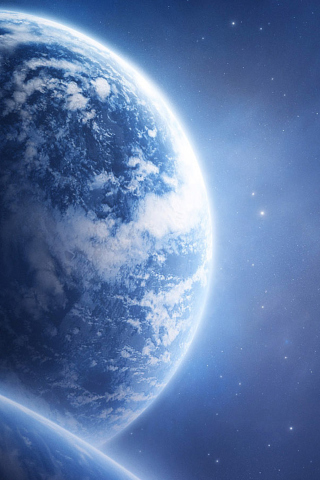 Blue Space wallpaper 320x480