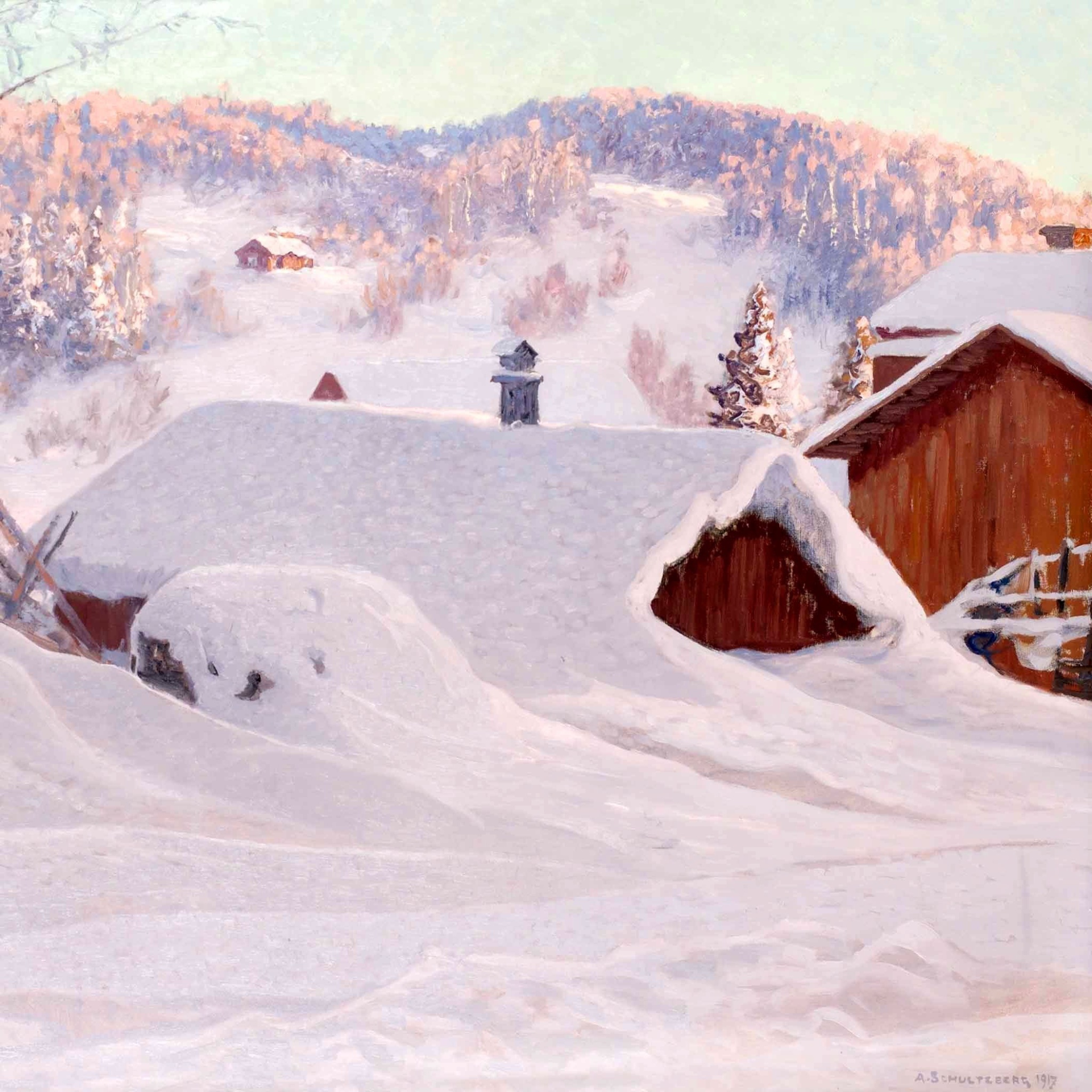 Sfondi Anshelm Schultzberg Winter Landscape 2048x2048